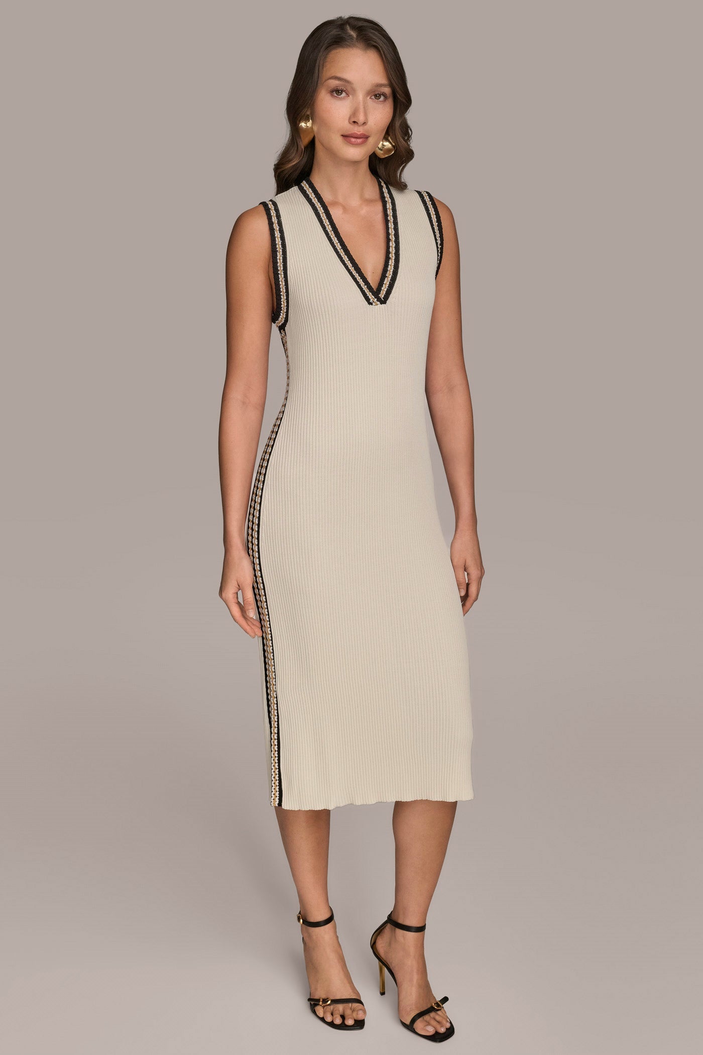 Donna Karan | MIDI SHEATH DRESS WITH CARDIGAN
