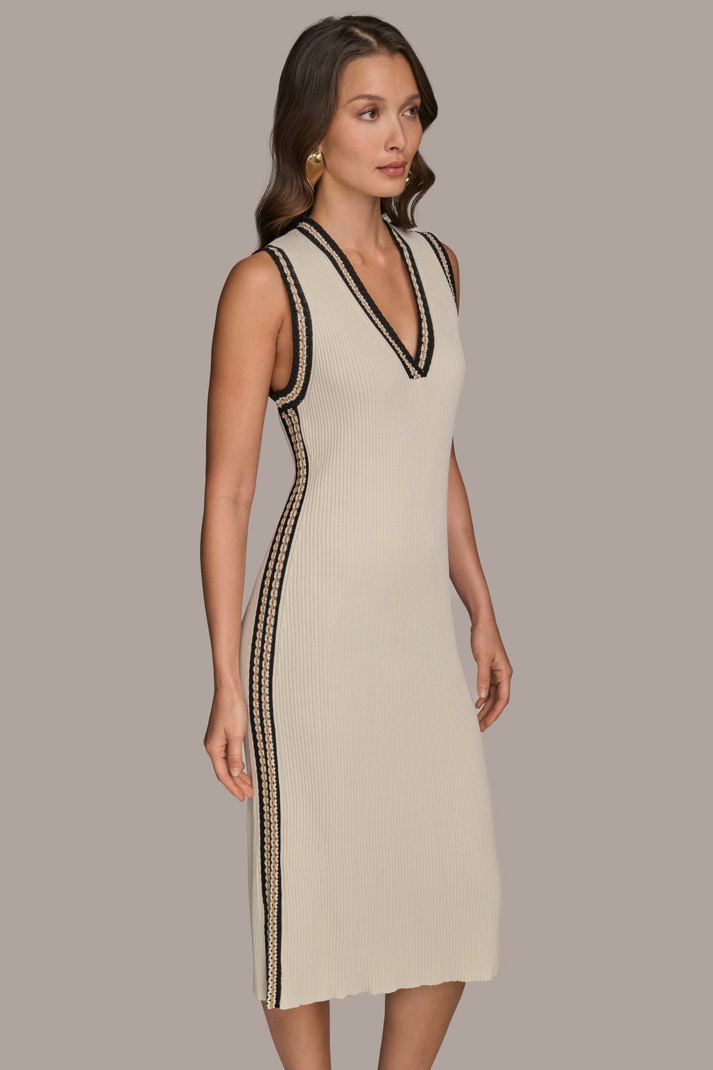 Donna Karan | MIDI SHEATH DRESS WITH CARDIGAN