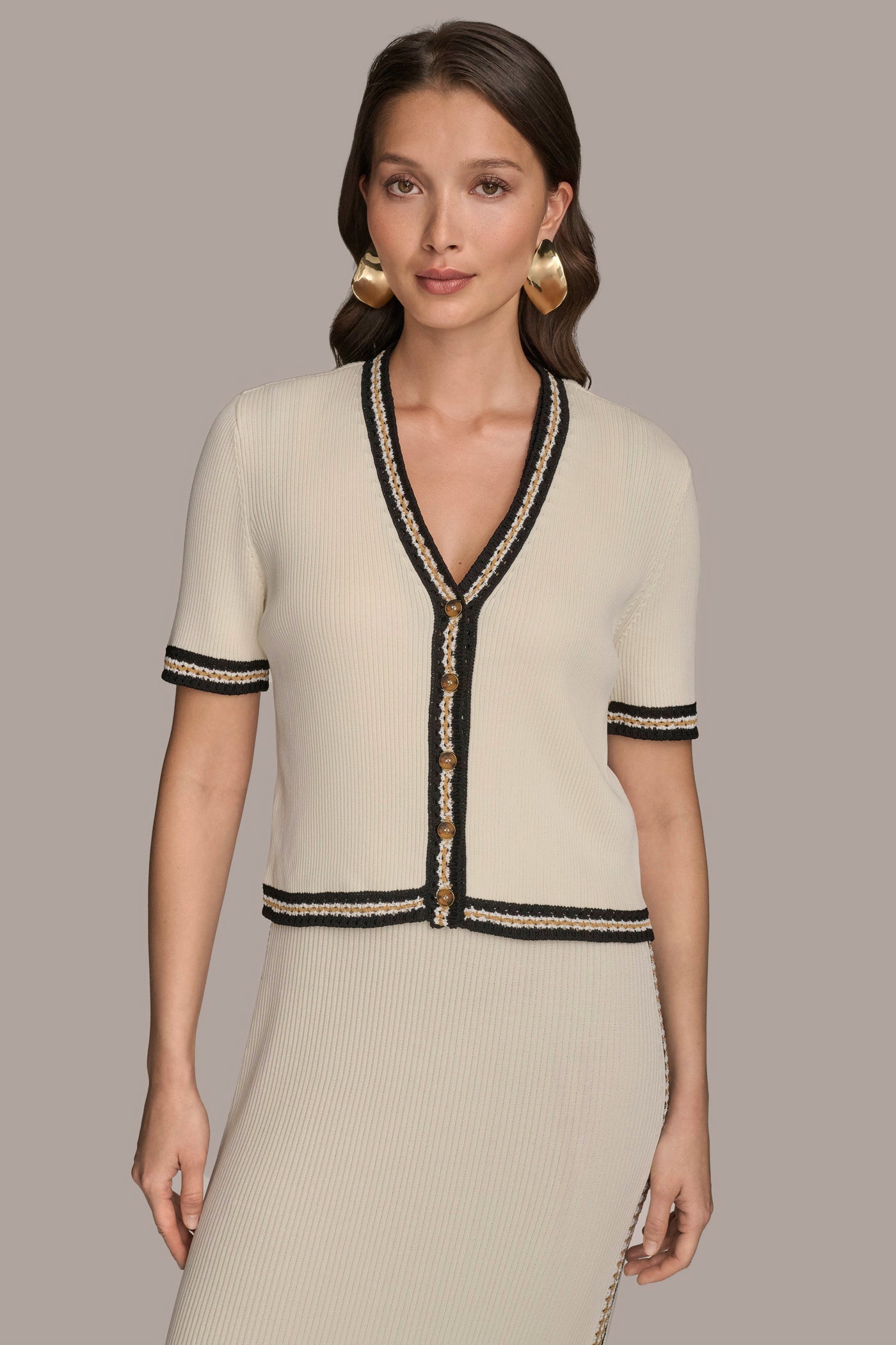 Donna Karan | MIDI SHEATH DRESS WITH CARDIGAN