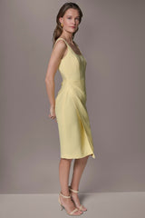 Donna Karan | TENCEL WRAP-EFFECT MIDI SHEATH DRESS