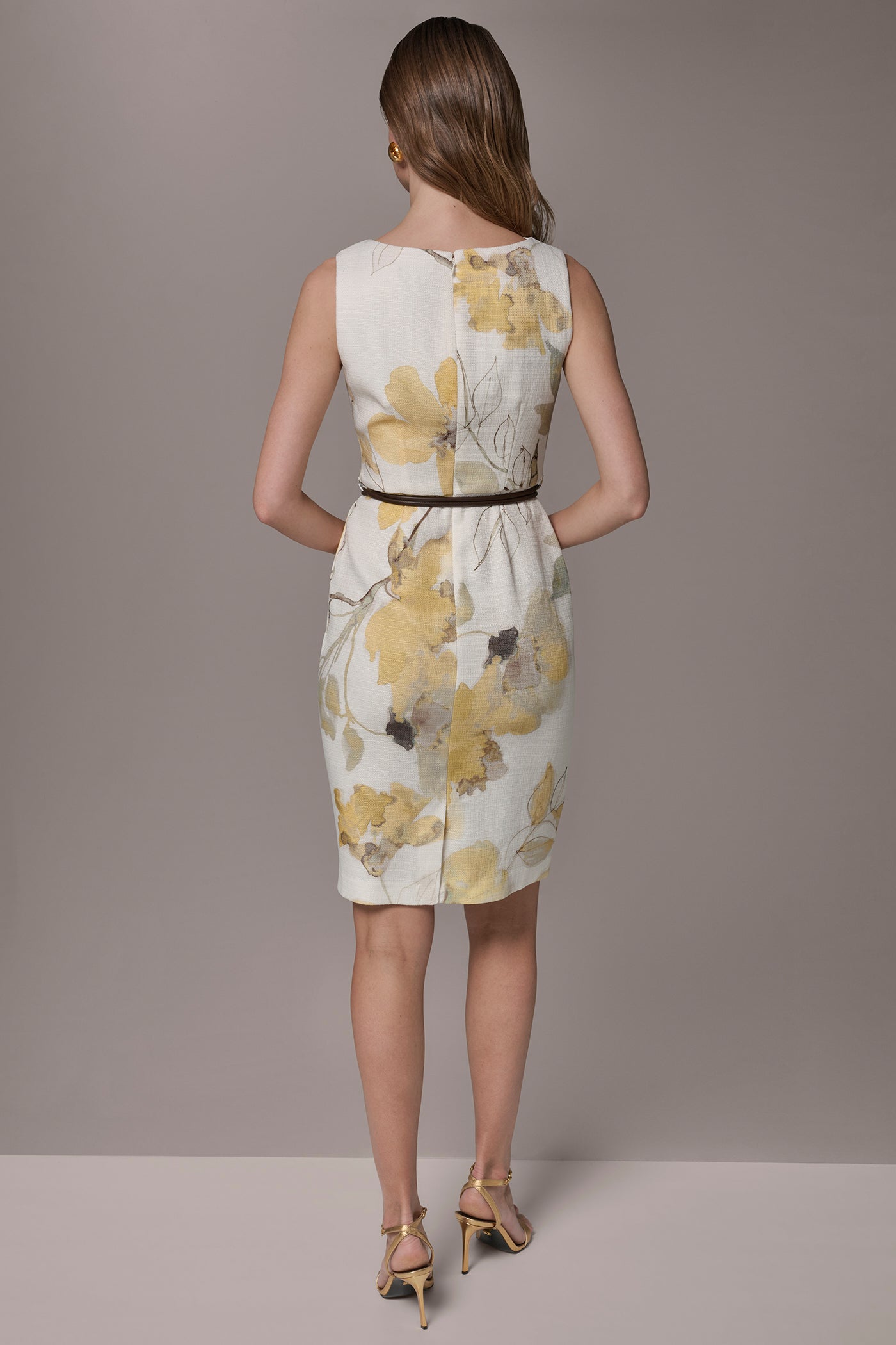 Donna Karan | TWEED FLORAL SLEEVELESS SHEATH DRESS