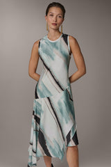 Donna Karan | ASYMMETRIC PRINTED MIDI FIT AND FLARE DRESS