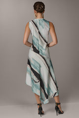 Donna Karan | ASYMMETRIC PRINTED MIDI FIT AND FLARE DRESS