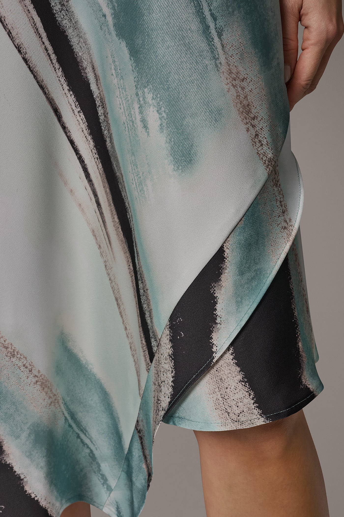 Donna Karan | ASYMMETRIC PRINTED MIDI FIT AND FLARE DRESS