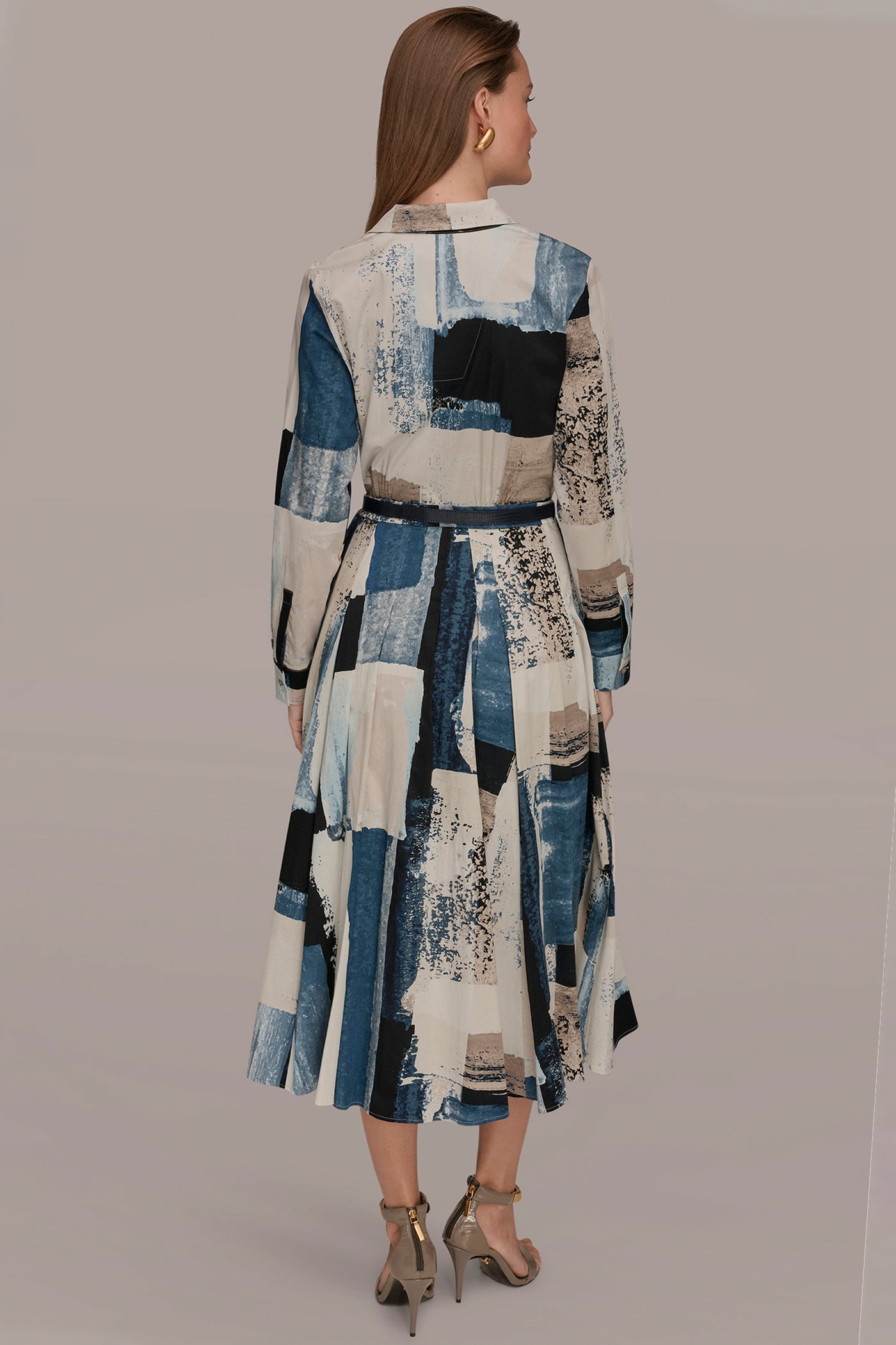 Donna Karan | LONG SLEEVE BUTTON FRONT DRESS