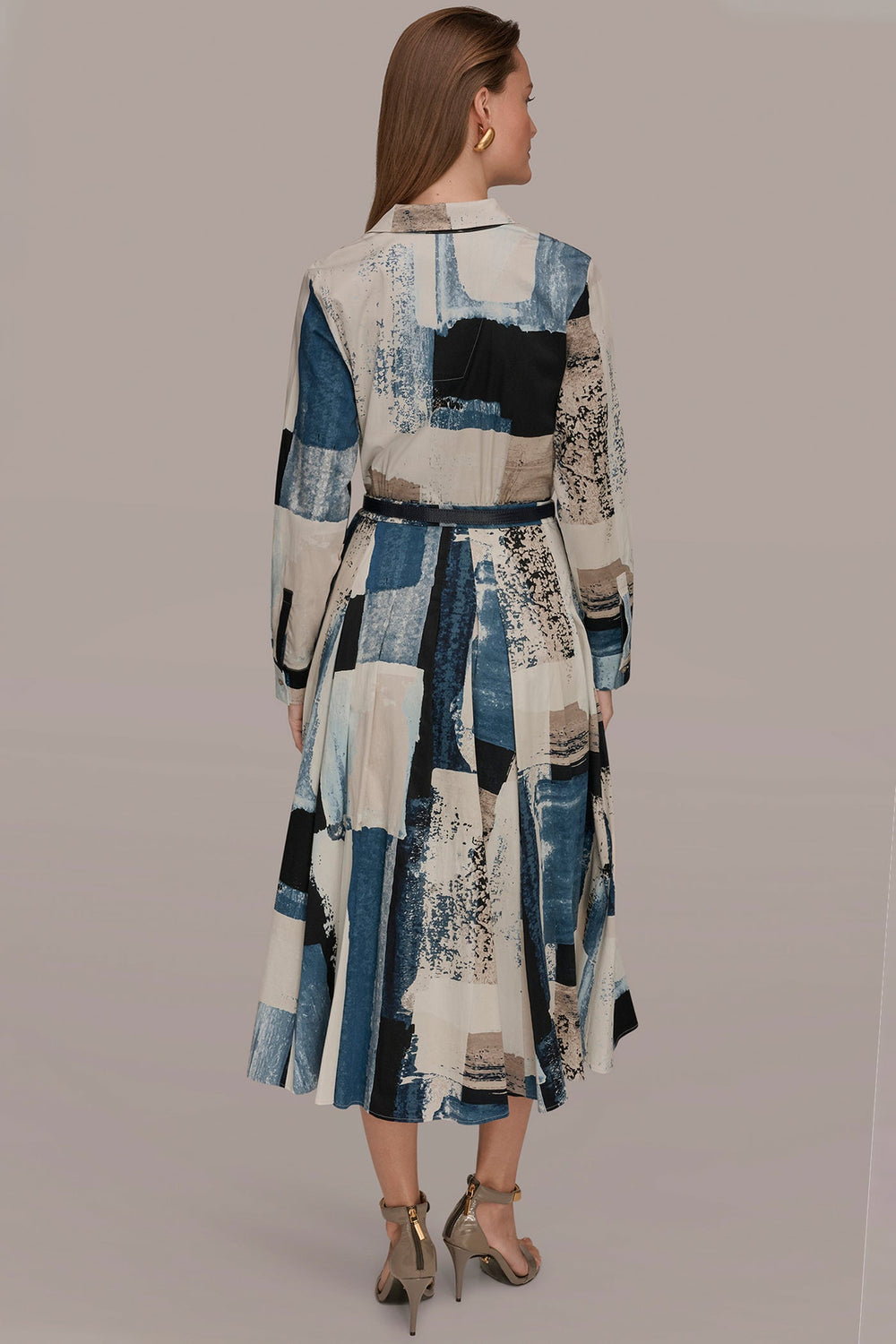 Donna Karan | LONG SLEEVE BUTTON FRONT DRESS
