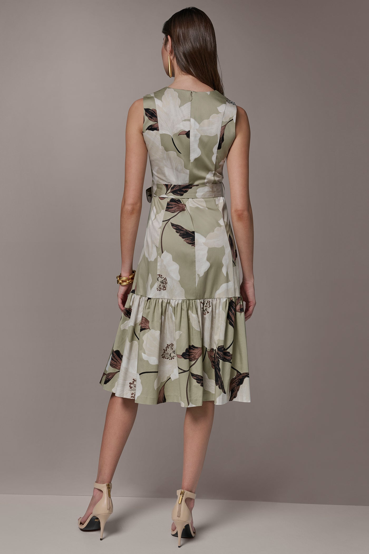 Donna Karan | COTTON-SATEEN WRAP MIDI A-LINE DRESS