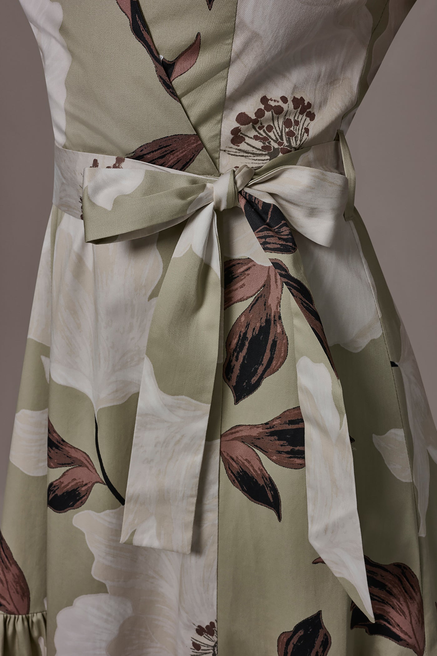 Donna Karan | COTTON-SATEEN WRAP MIDI A-LINE DRESS