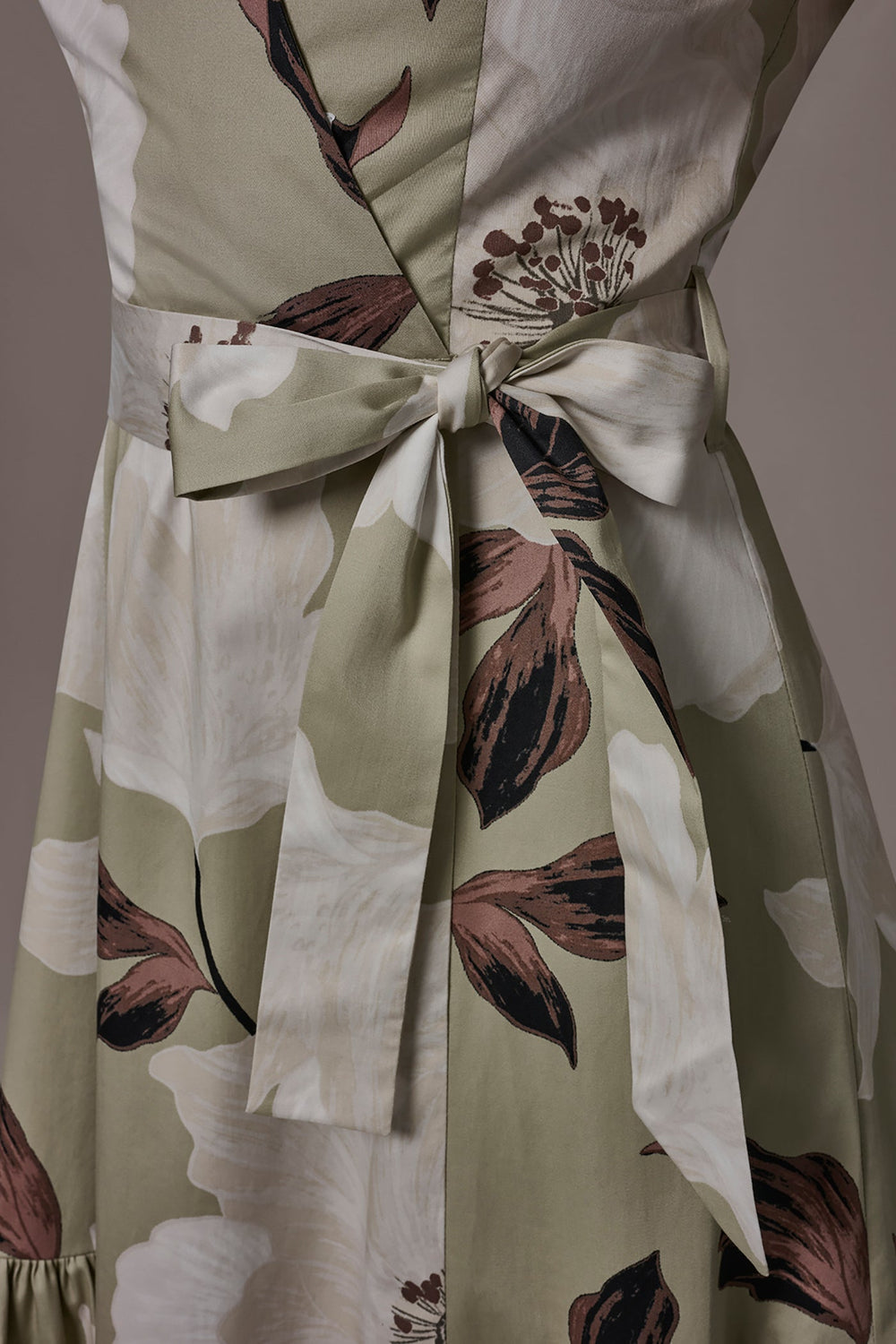 Donna Karan | COTTON-SATEEN WRAP MIDI A-LINE DRESS