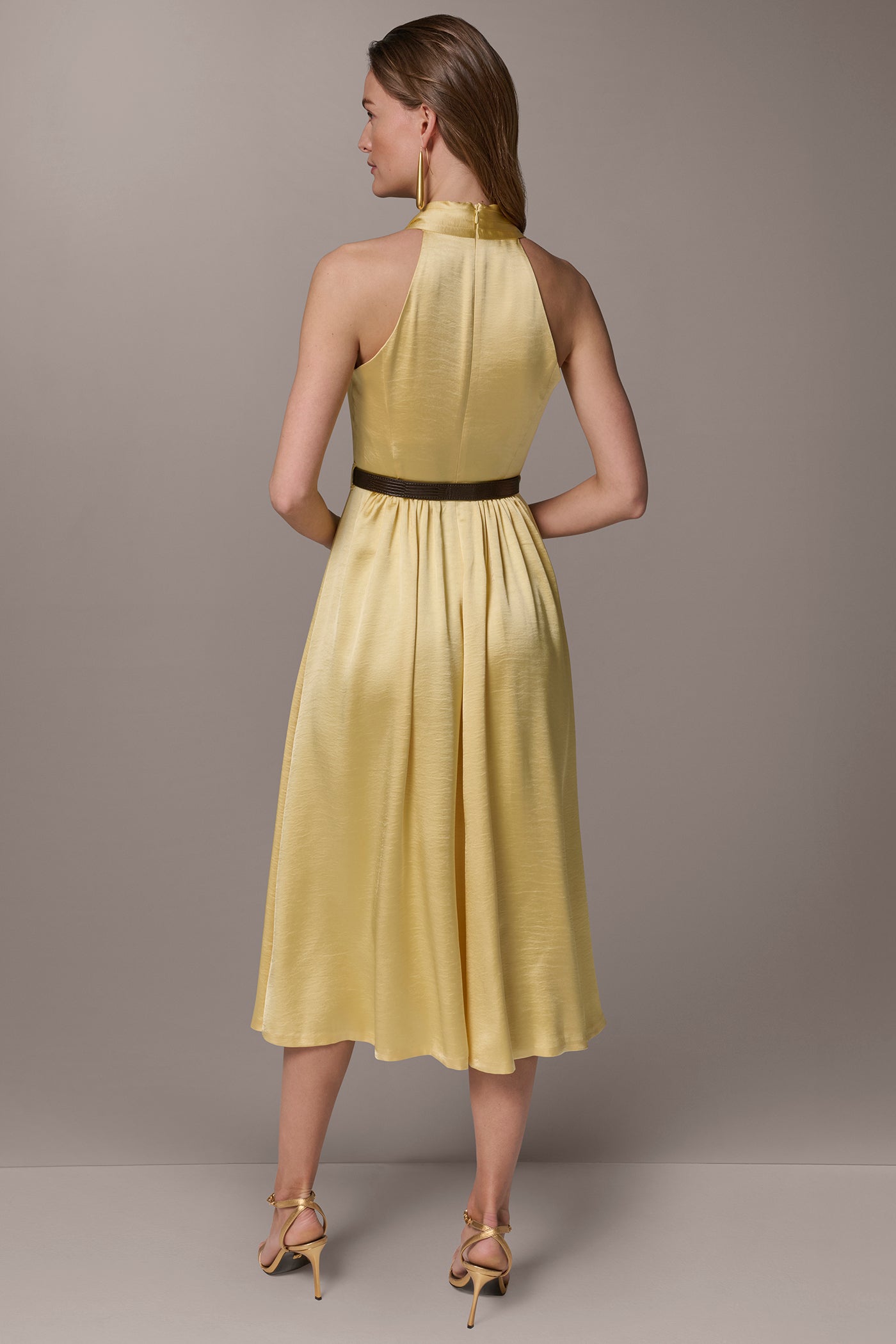 Donna Karan | SLEEVELESS COWL-NECK MIDI DRESS