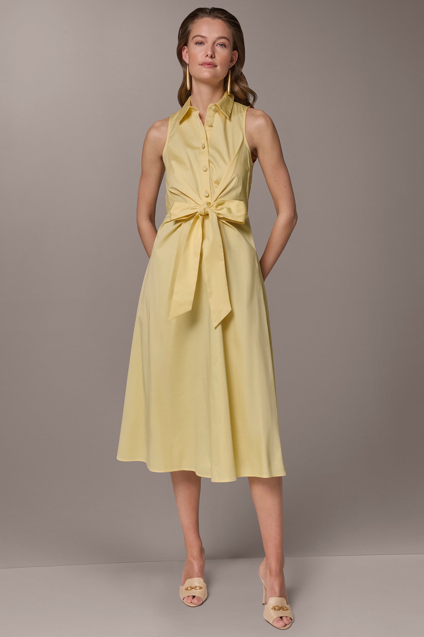 Donna Karan | COTTON-SATEEN MIDI SHIRT DRESS