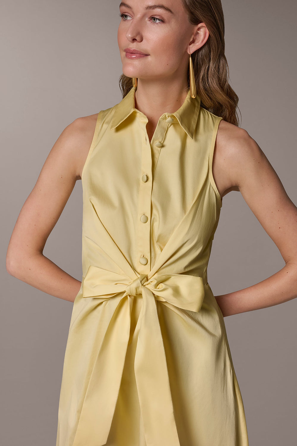Donna Karan | COTTON-SATEEN MIDI SHIRT DRESS