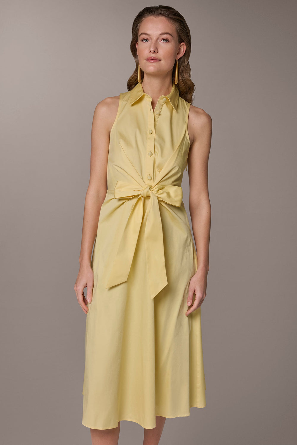 Donna Karan | COTTON-SATEEN MIDI SHIRT DRESS