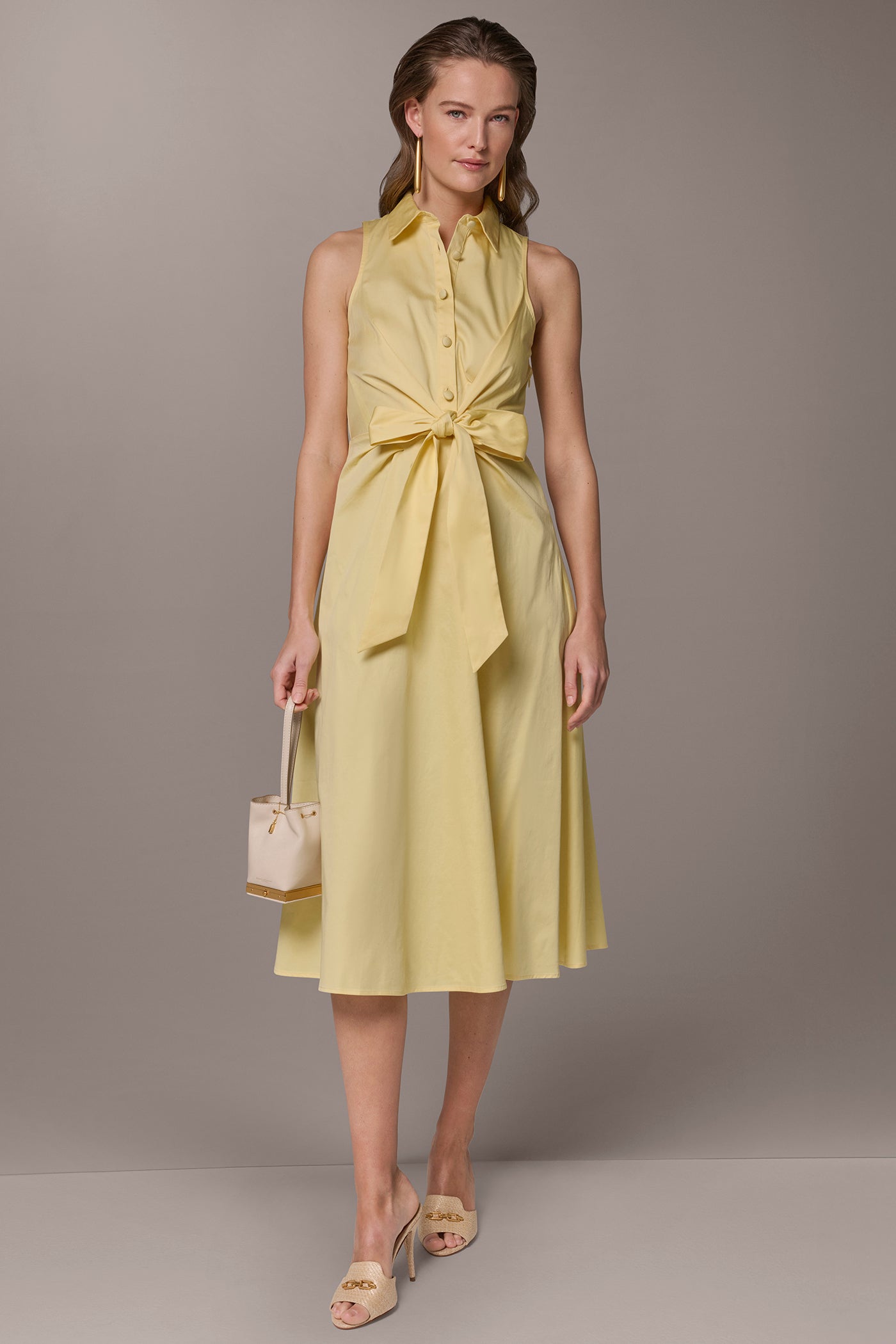 Donna Karan | COTTON-SATEEN MIDI SHIRT DRESS