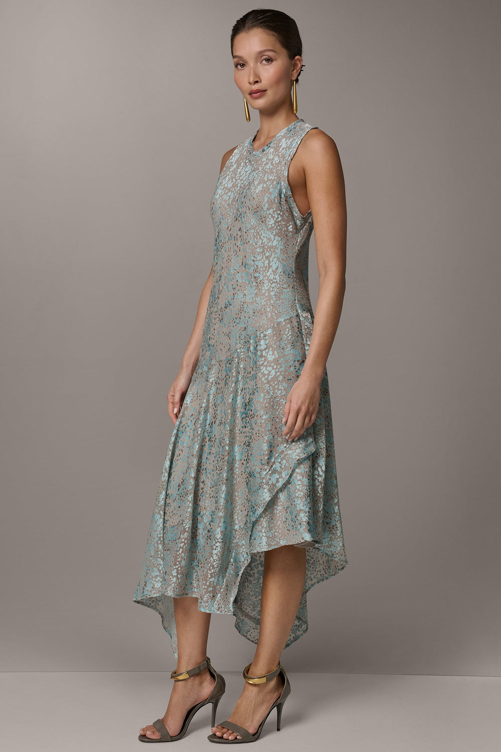 Donna Karan | SLEEVELESS MIDI FIT AND FLARE DRESS
