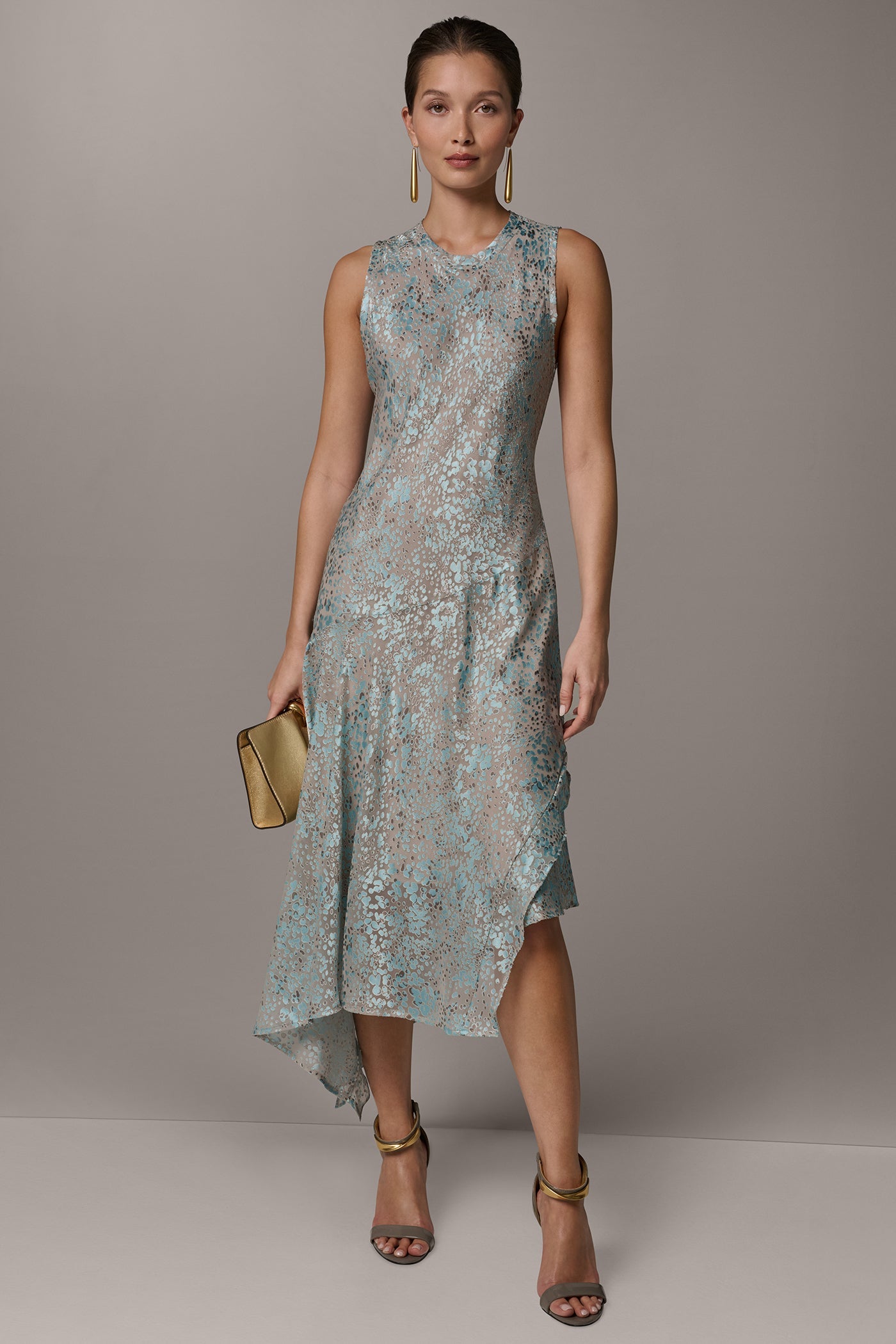 Donna Karan | SLEEVELESS MIDI FIT AND FLARE DRESS