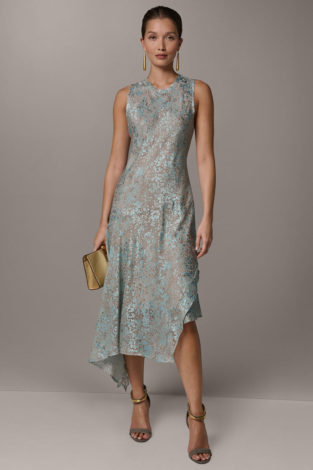 Donna Karan | SLEEVELESS MIDI FIT AND FLARE DRESS