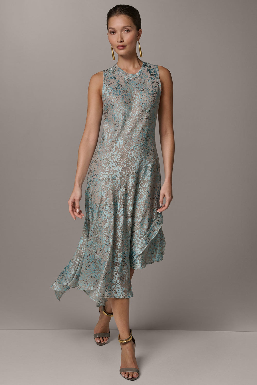 Donna Karan | SLEEVELESS MIDI FIT AND FLARE DRESS