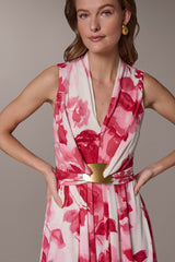 Donna Karan | FLORAL MIDI A-LINE DRESS