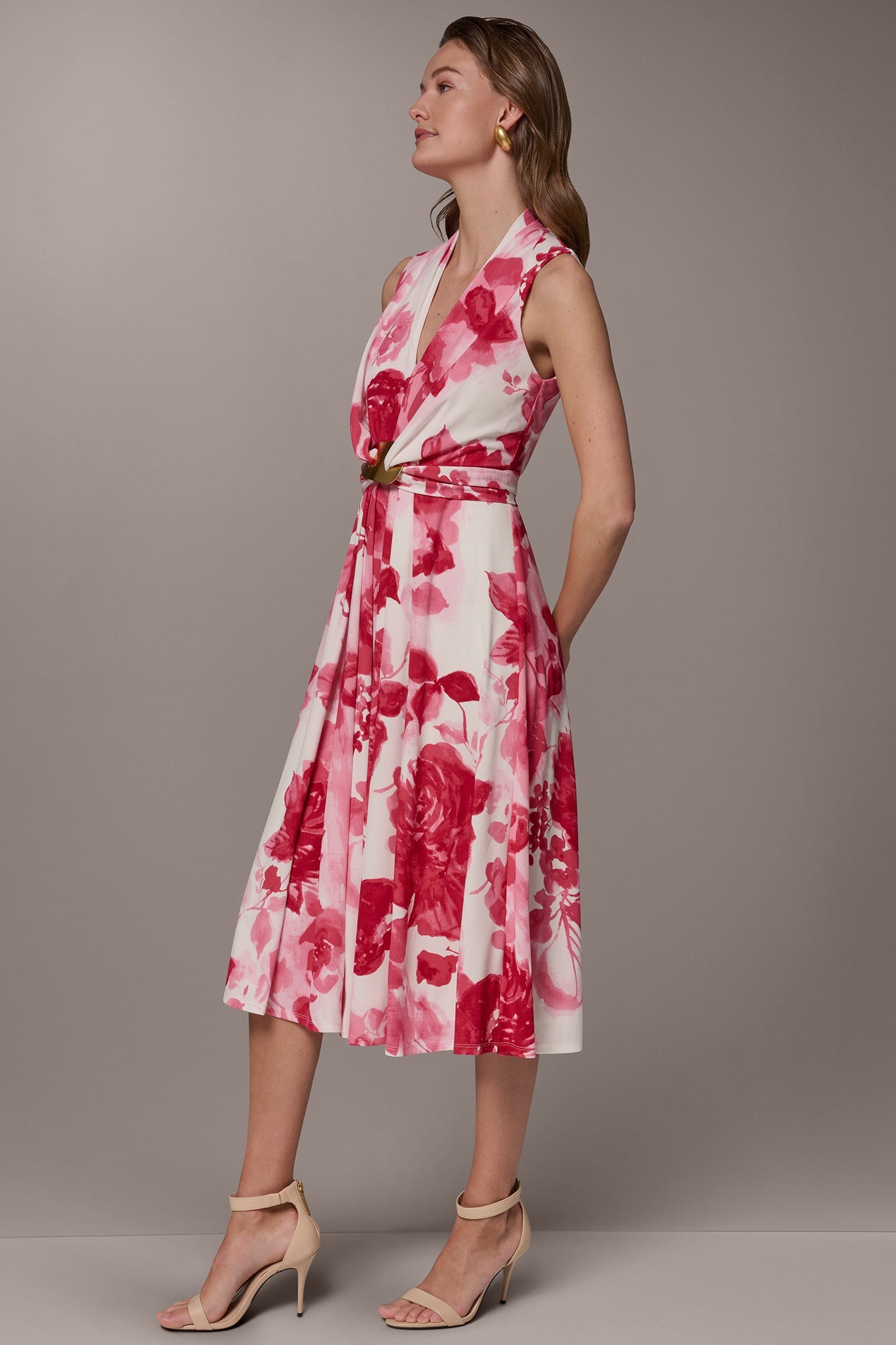 Donna Karan | FLORAL MIDI A-LINE DRESS
