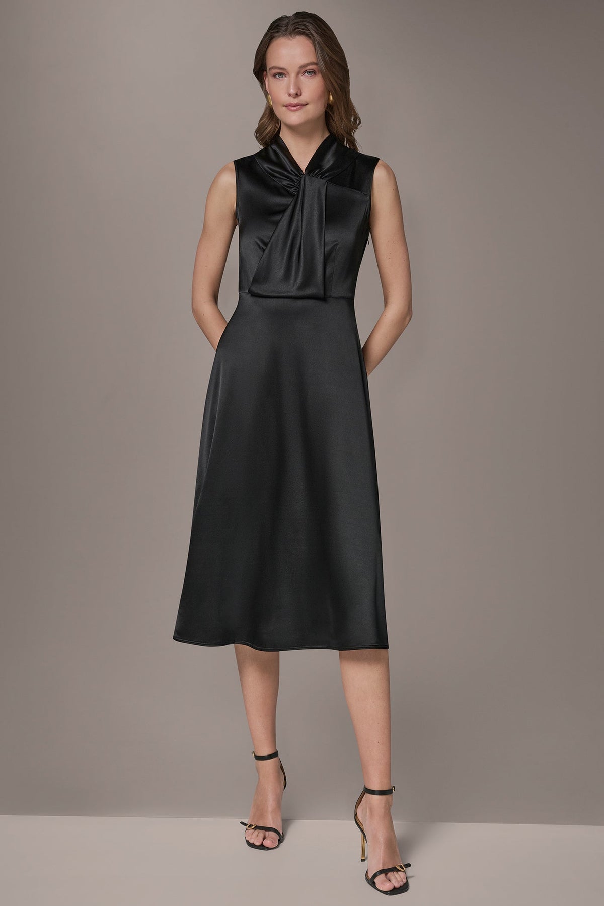 Donna Karan | SILK-CHARMEUSE MIDI A-LINE DRESS