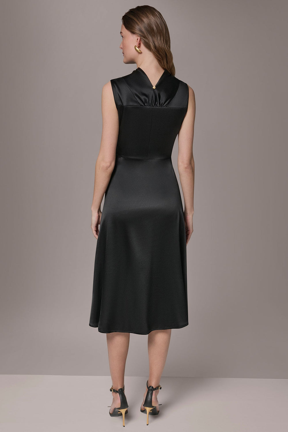 Donna Karan | SILK-CHARMEUSE MIDI A-LINE DRESS