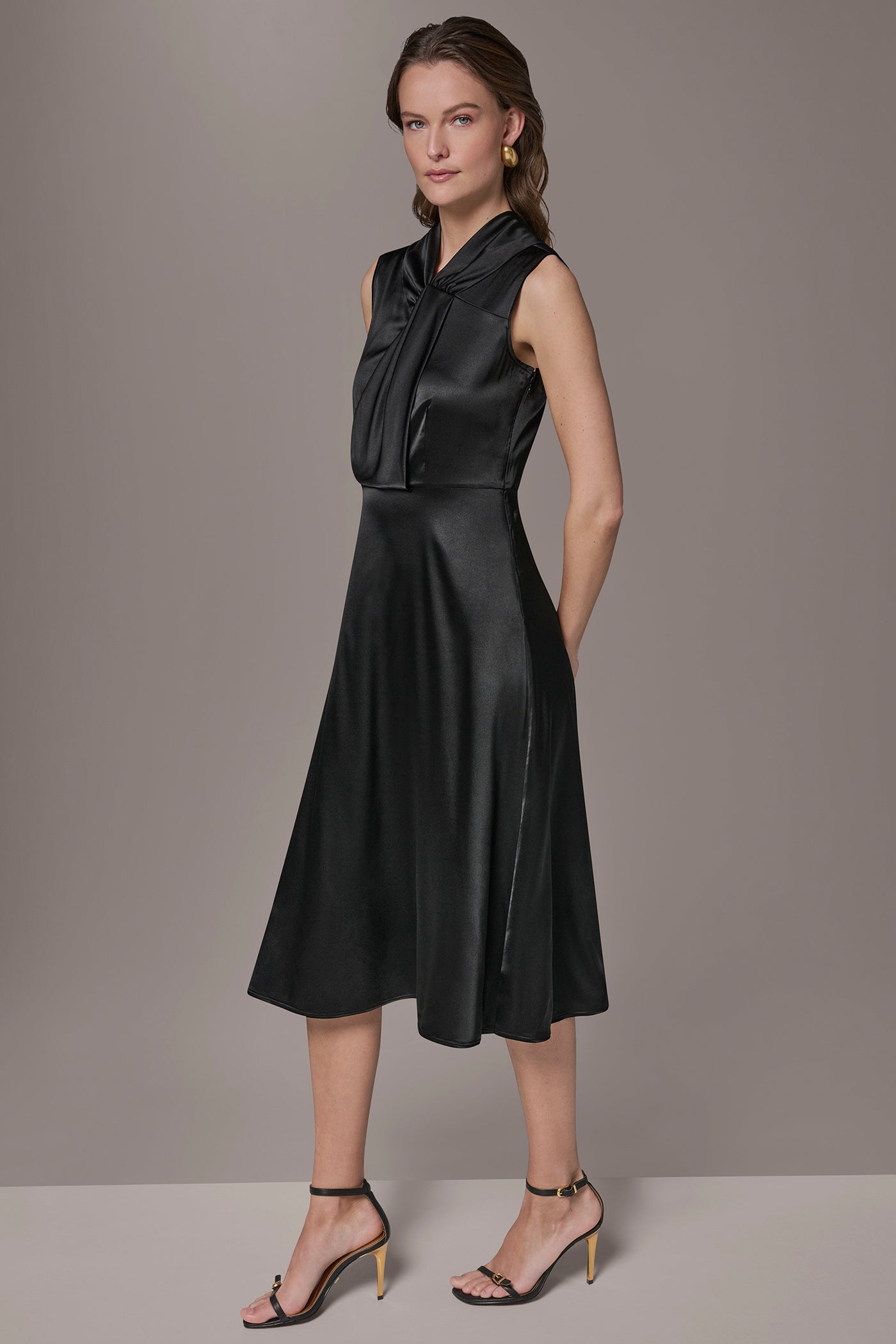 Donna Karan | SILK-CHARMEUSE MIDI A-LINE DRESS