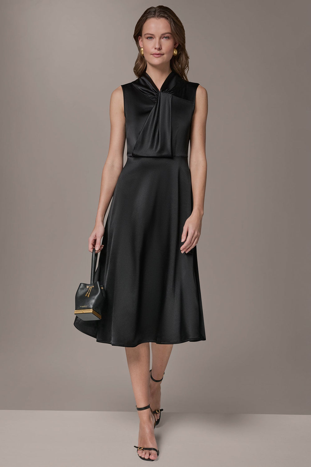 Donna Karan | SILK-CHARMEUSE MIDI A-LINE DRESS