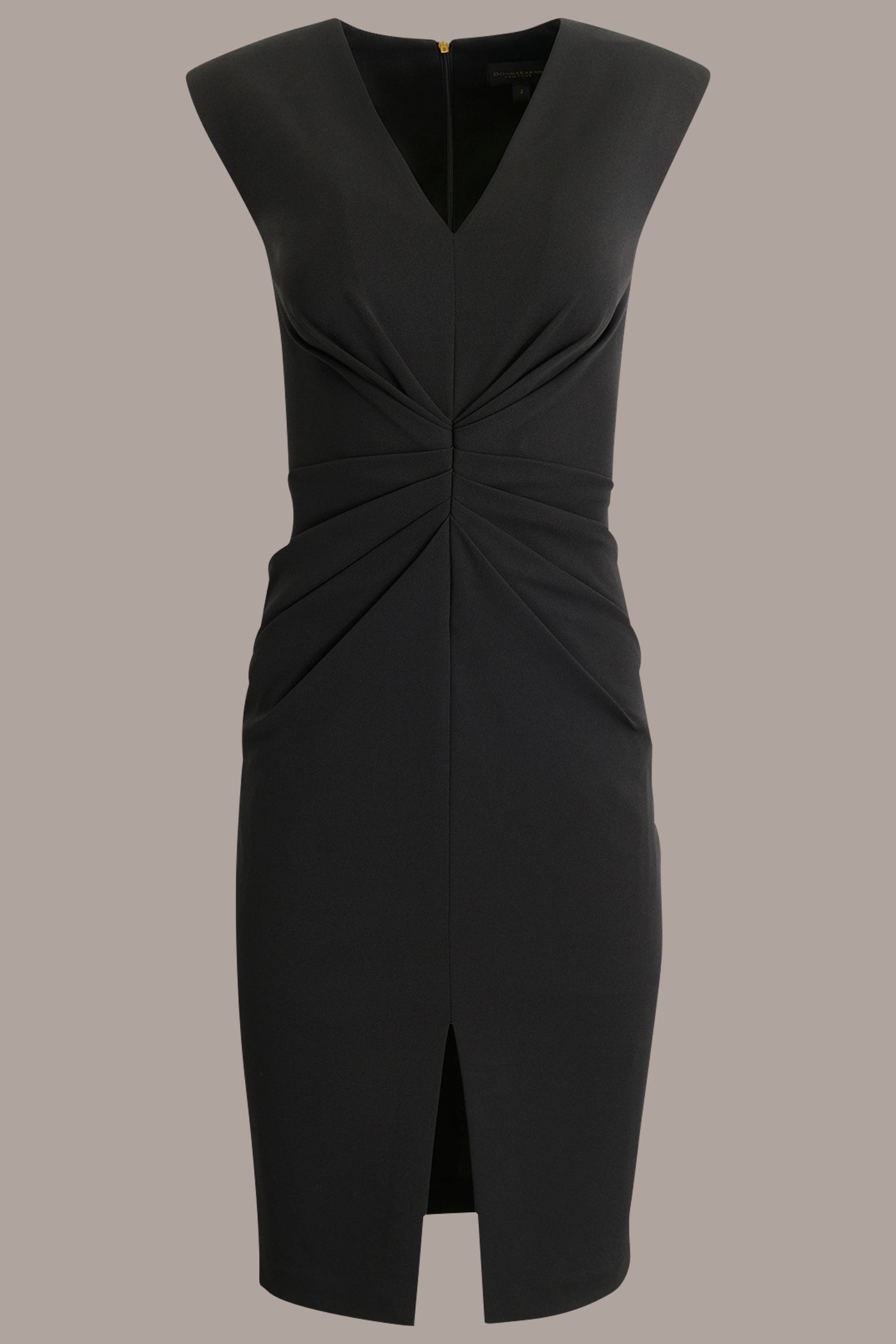 Donna Karan | SLEEVELESS SPLIT-FRONT MIDI SHEATH DRESS