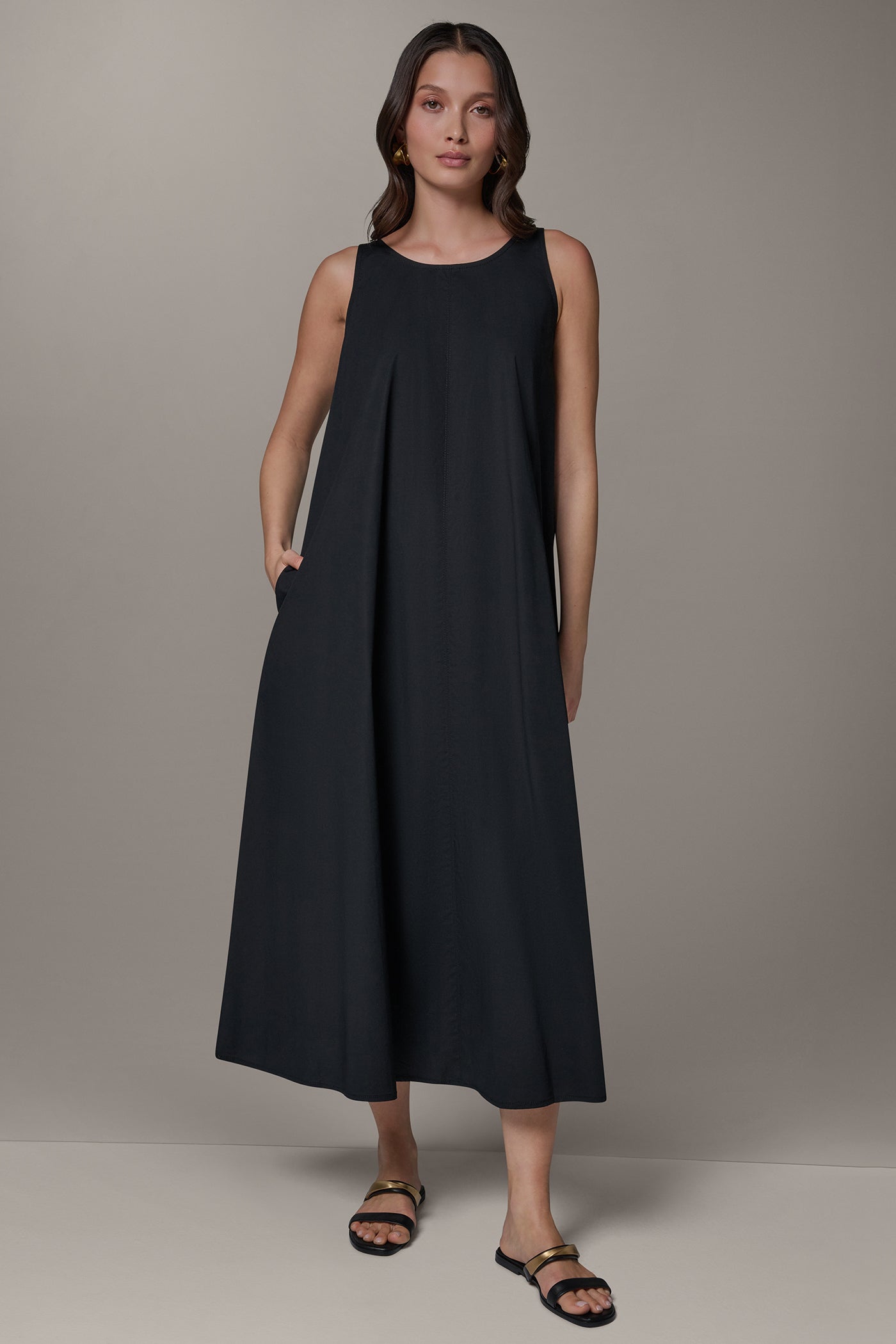 Donna Karan | SLEEVELESS MAXI TRAPEZE DRESS