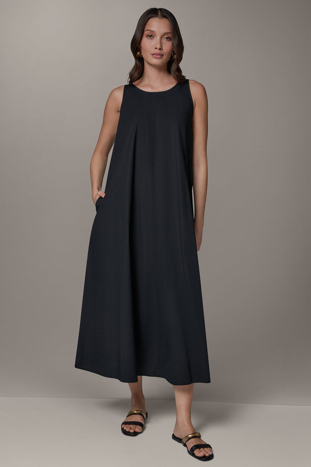 Donna Karan | SLEEVELESS MAXI TRAPEZE DRESS