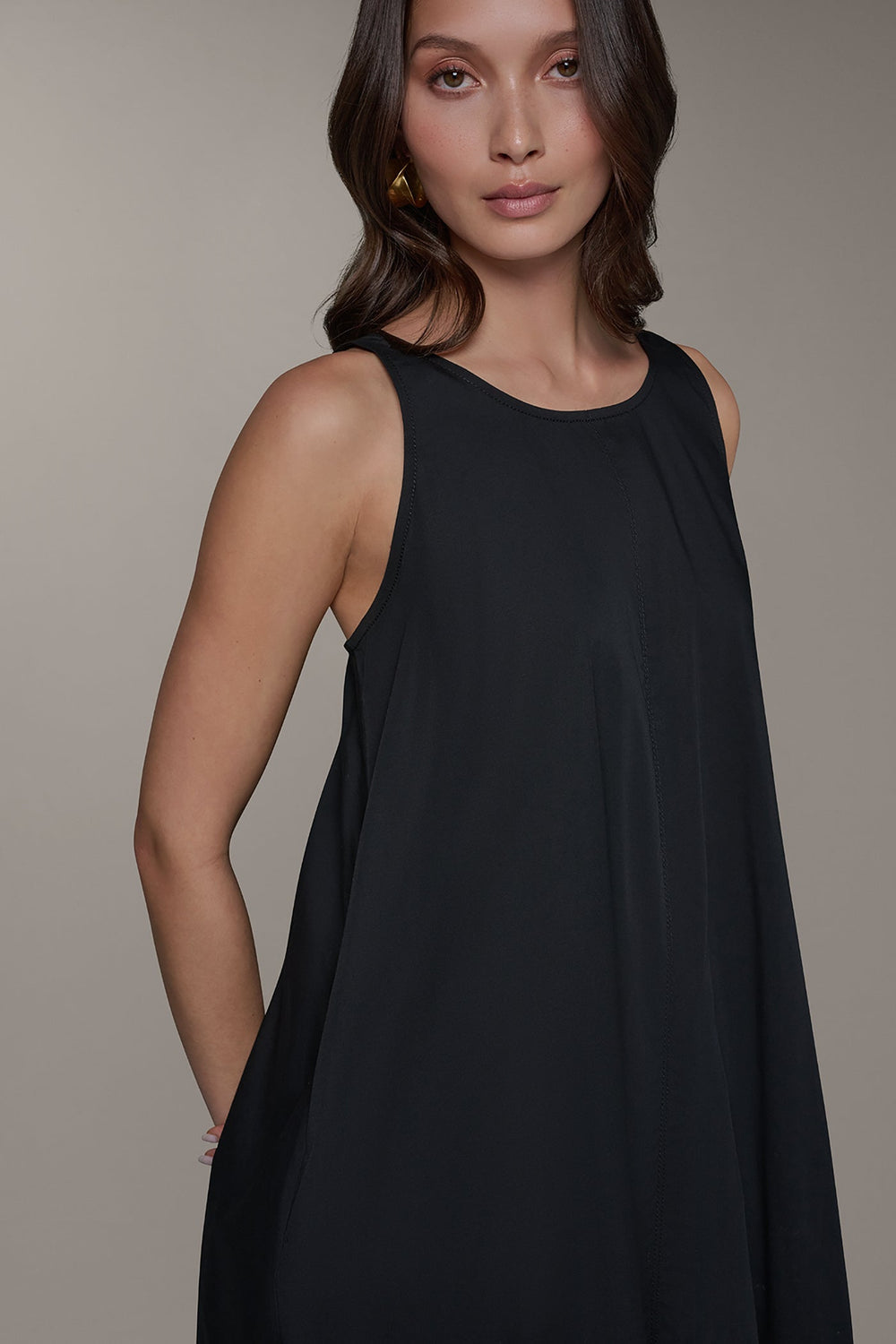 Donna Karan | SLEEVELESS MAXI TRAPEZE DRESS