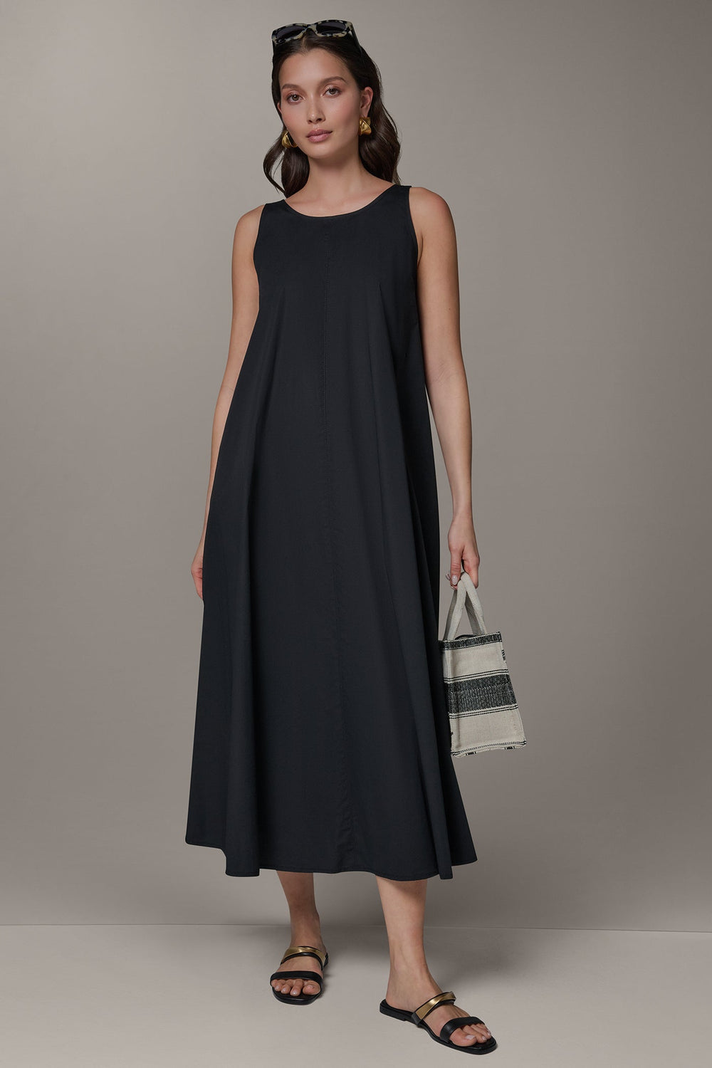 Donna Karan | SLEEVELESS MAXI TRAPEZE DRESS