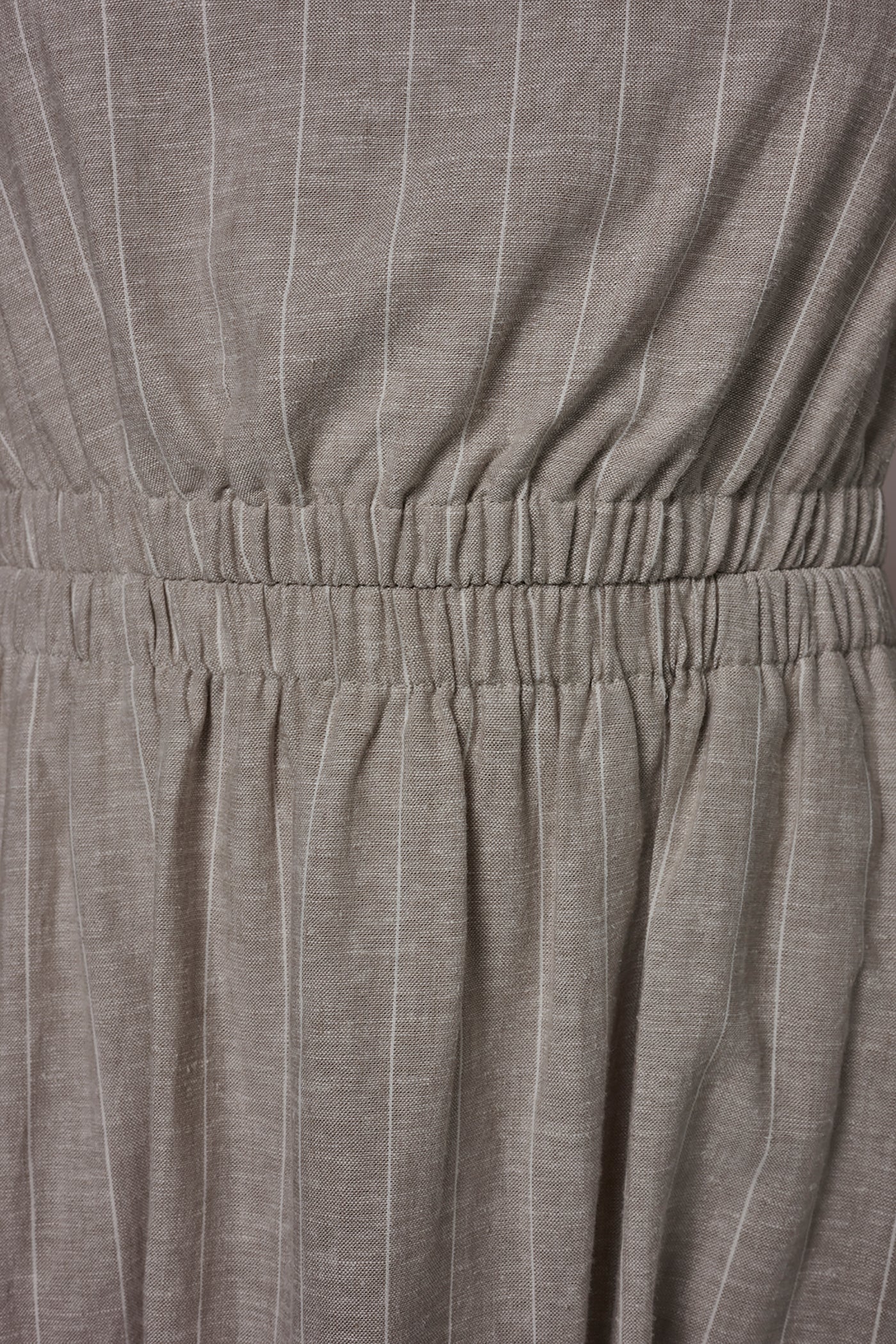 Donna Karan | LINEN-BLEND PINSTRIPE CUTOUT MIDI DRESS