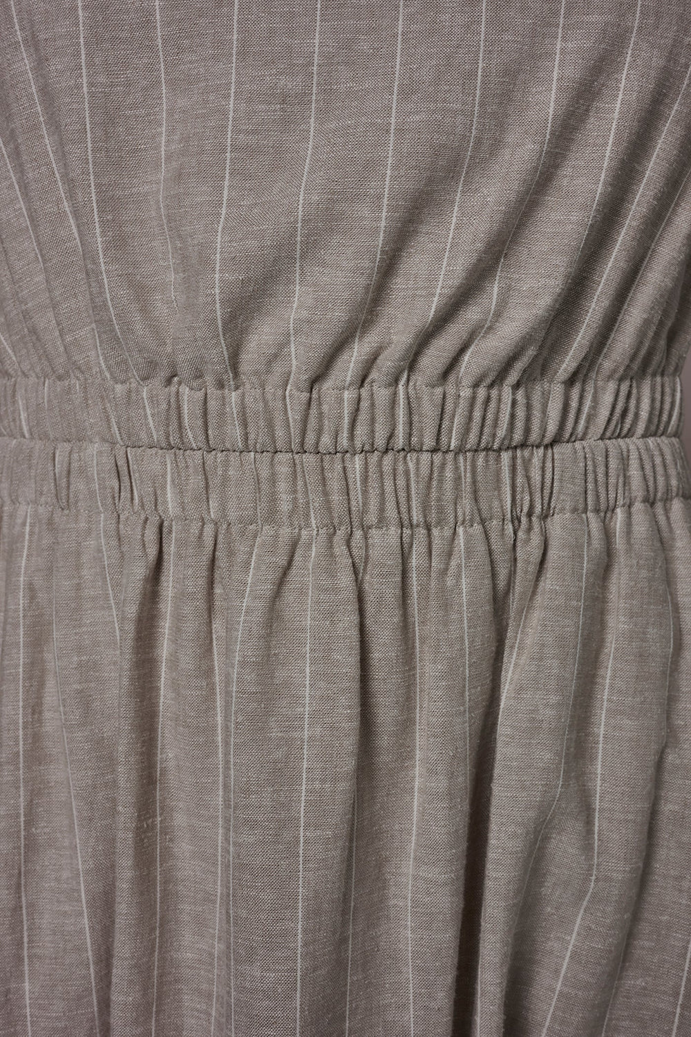 Donna Karan | LINEN-BLEND PINSTRIPE CUTOUT MIDI DRESS
