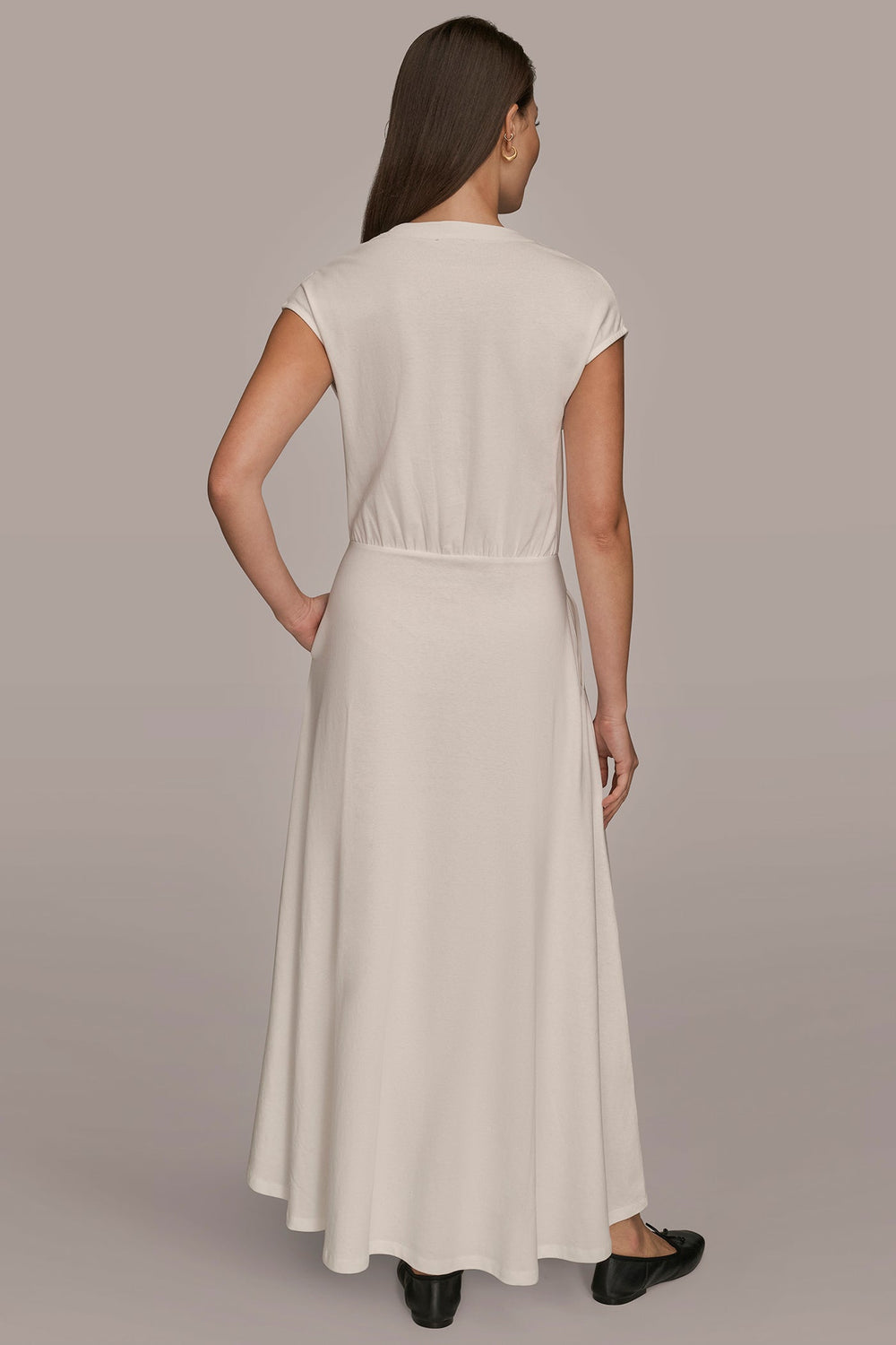 Donna Karan | CAP SLEEVE CREW NECK DRESS