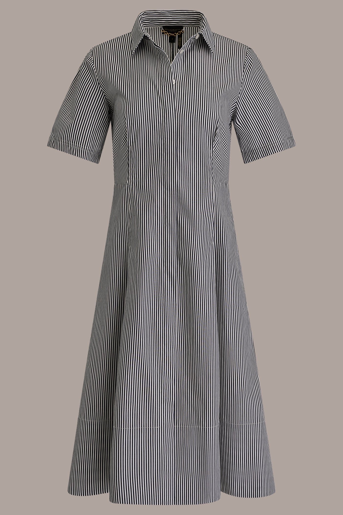 Donna Karan | COTTON-POPLIN STRIPED MIDI SHIRT DRESS
