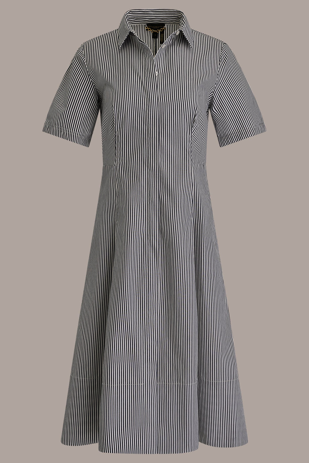 Donna Karan | COTTON-POPLIN STRIPED MIDI SHIRT DRESS