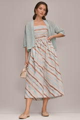 Donna Karan | STRAPLESS PRINTED MIDI DRESS