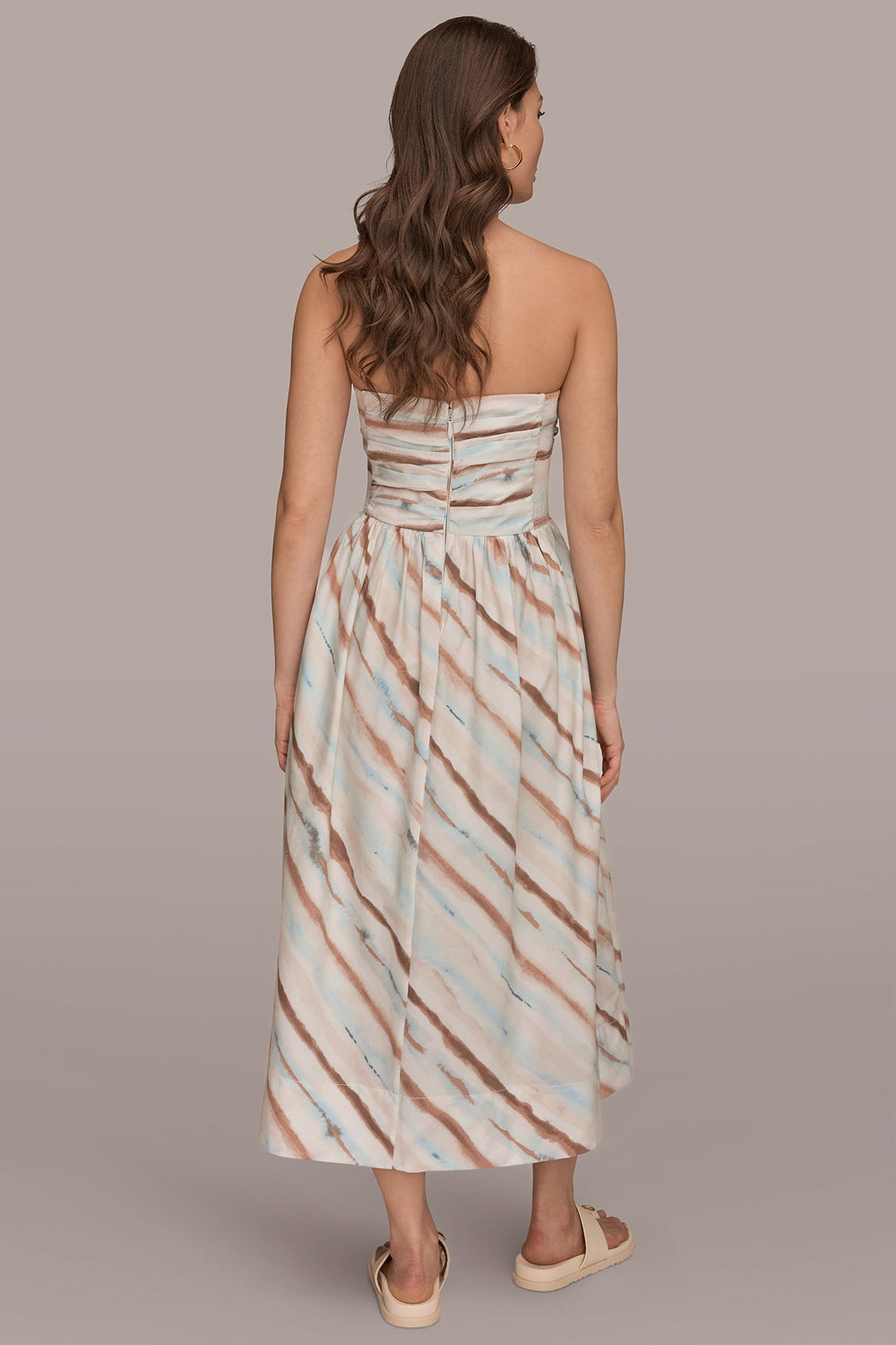Donna Karan | STRAPLESS PRINTED MIDI DRESS