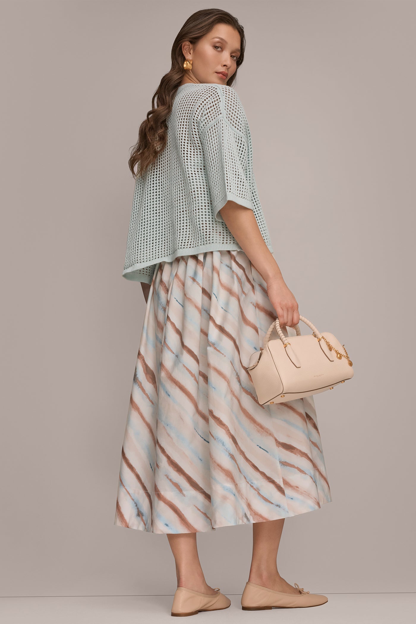 Donna Karan | STRAPLESS PRINTED MIDI DRESS