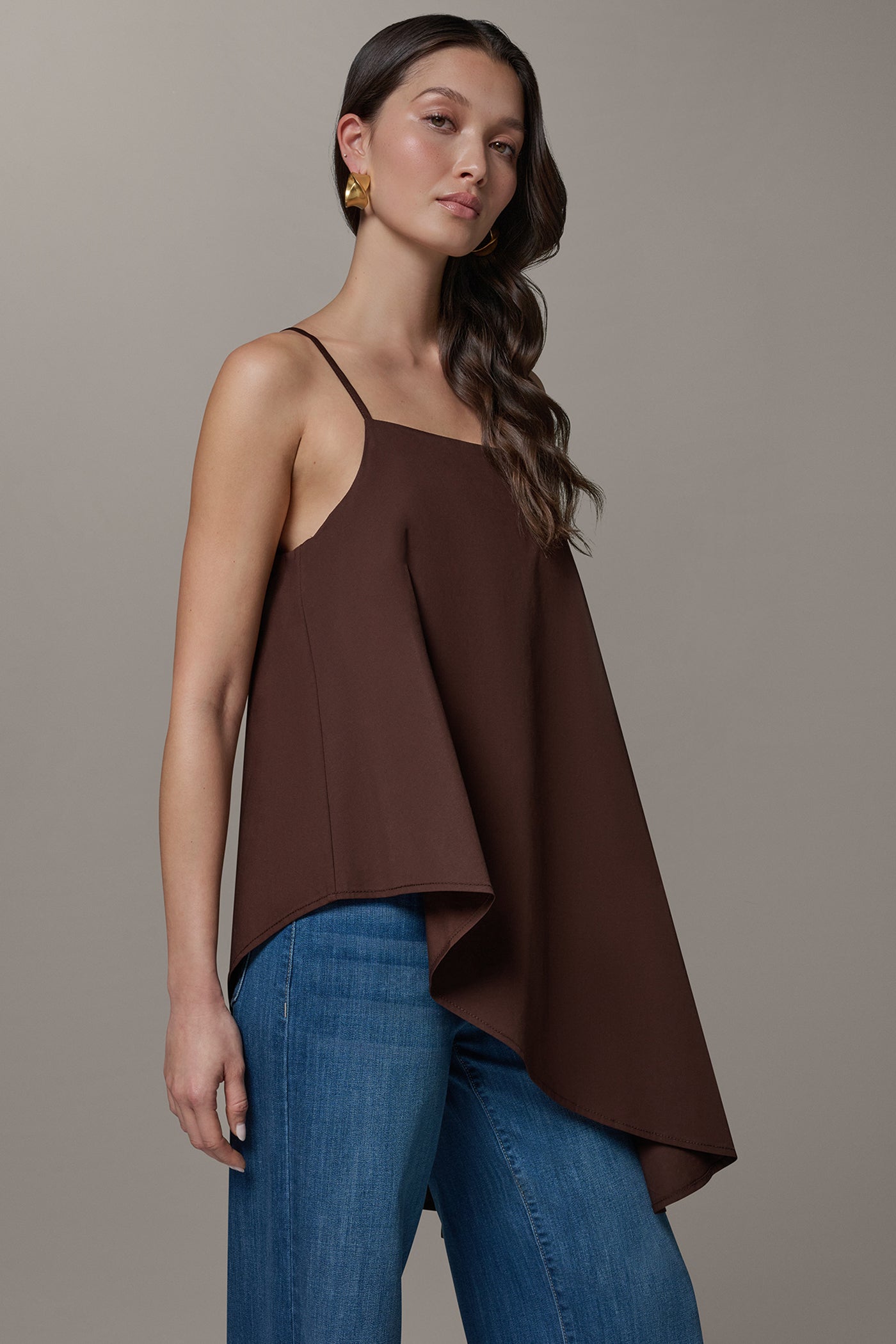 Donna Karan | SLEEVELESS ASYMMETRIC TIE BACK BLOUSE