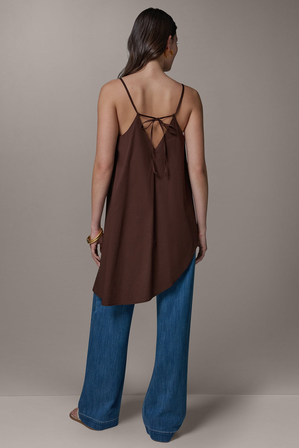 Donna Karan | SLEEVELESS ASYMMETRIC TIE BACK BLOUSE