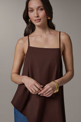 Donna Karan | SLEEVELESS ASYMMETRIC TIE BACK BLOUSE