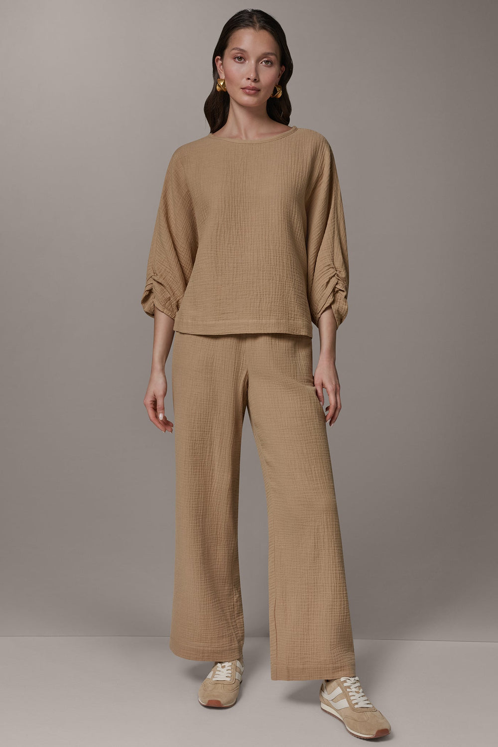 Donna Karan | 3/4 SLEEVE TWIST CUFF BLOUSE