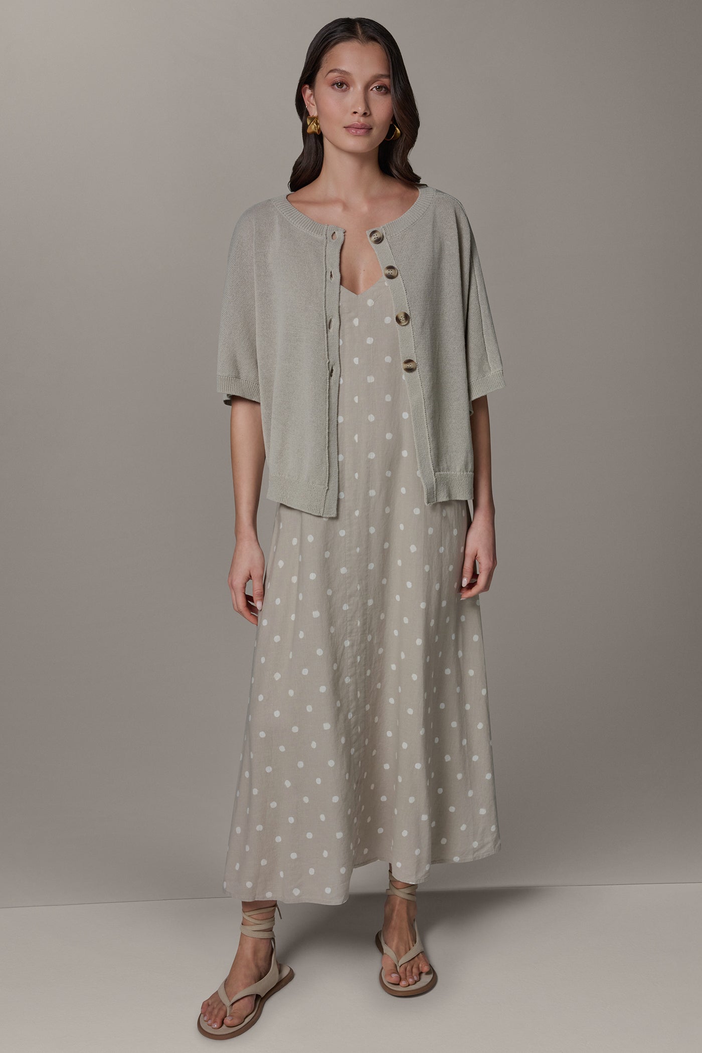 Donna Karan | SHORT SLEEVE EASY CARDIGAN