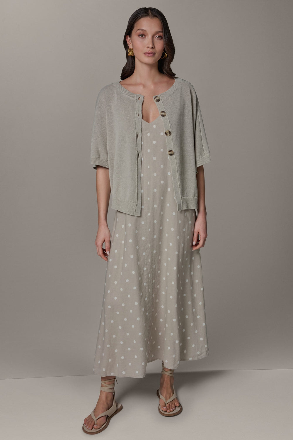 Donna Karan | SHORT SLEEVE EASY CARDIGAN