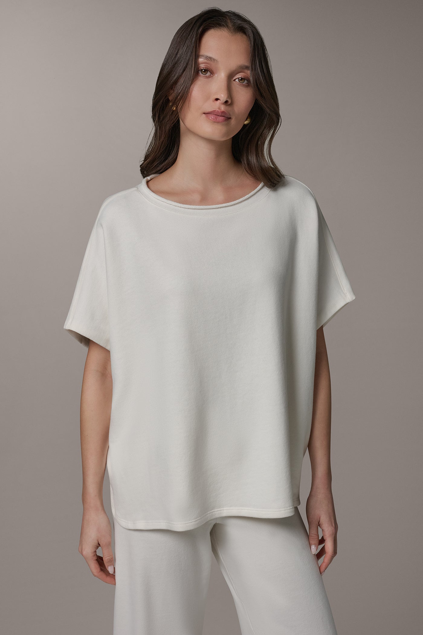 Donna Karan | SHORT SLEEVE BOATNECK PULLOVER