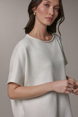 Donna Karan | SHORT SLEEVE BOATNECK PULLOVER