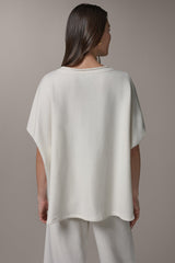 Donna Karan | SHORT SLEEVE BOATNECK PULLOVER